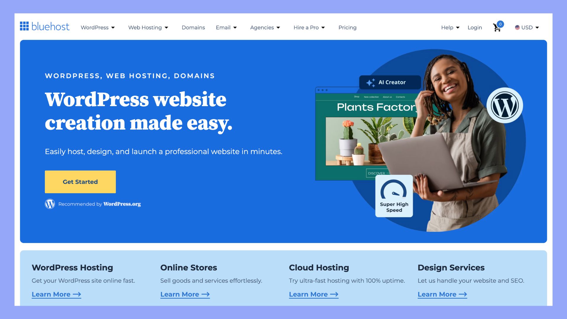 BlueHost - best seo hosting 