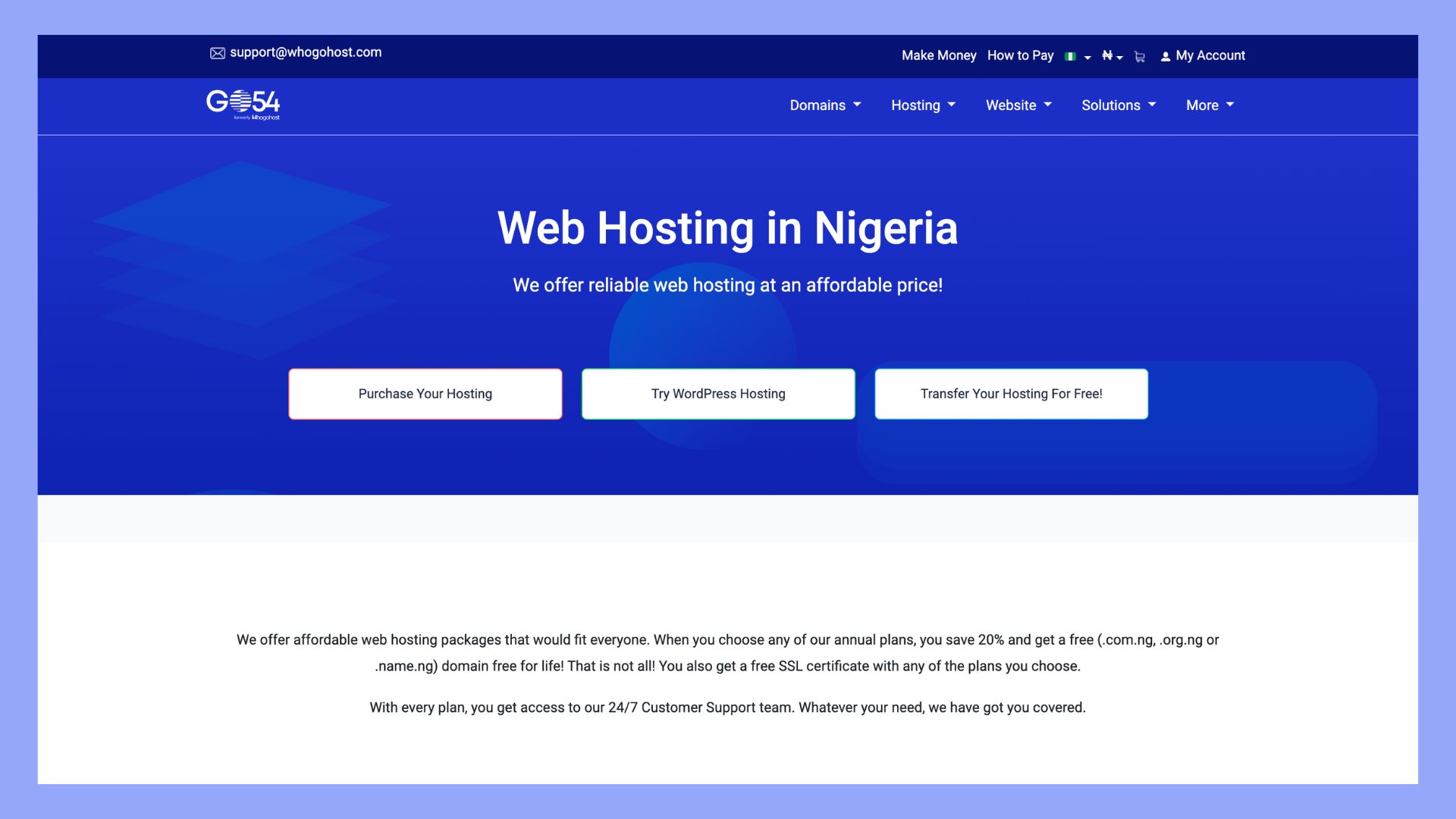 Whogohost - best web hosting in Nigeria