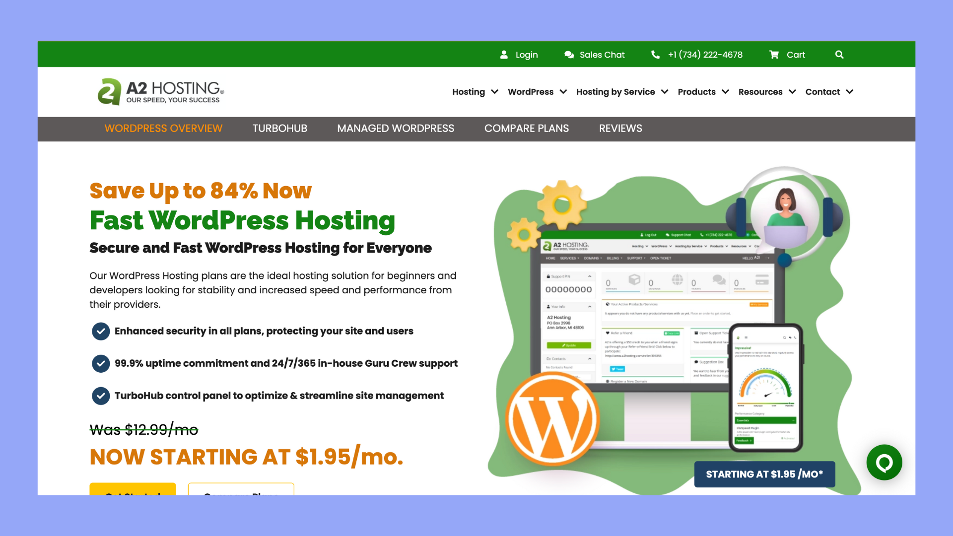 best shared hosting for wordpress - A2 Hosting
