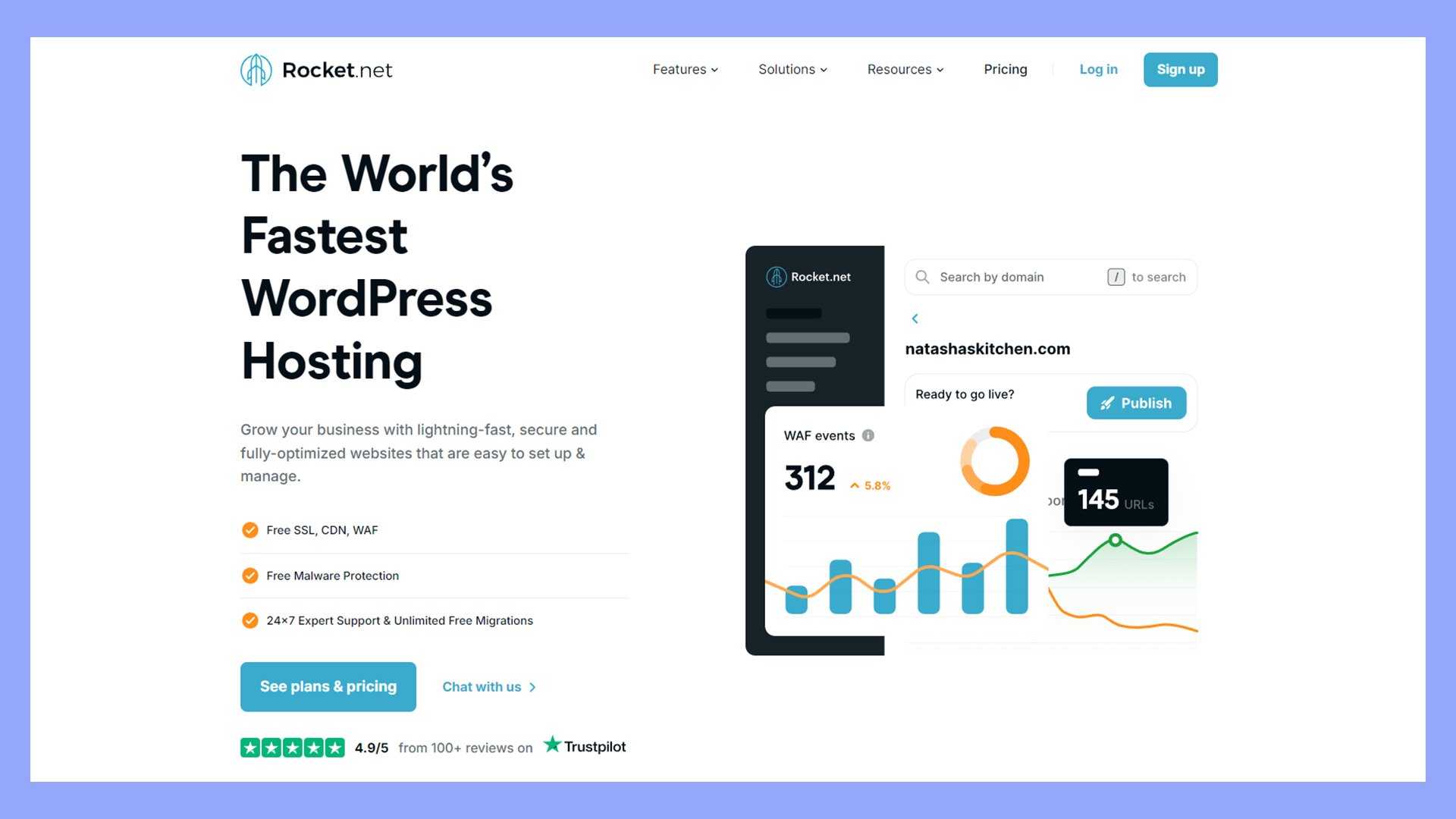 Rocket.net's home page.