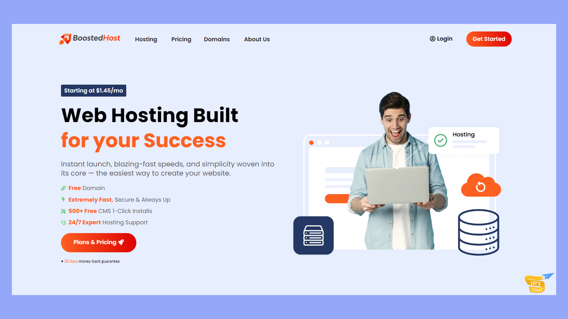 BoostedHost's website on European web hosting.