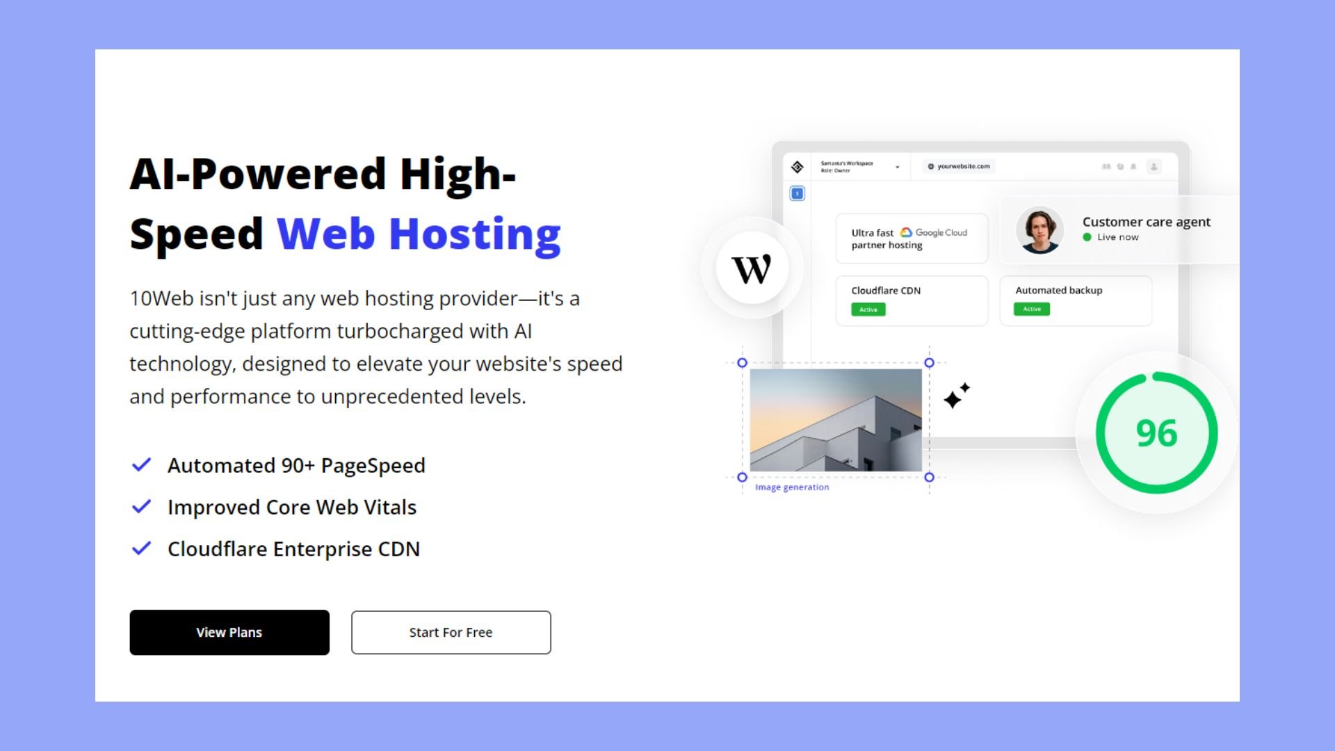 best uk web hosting companies - 10Web