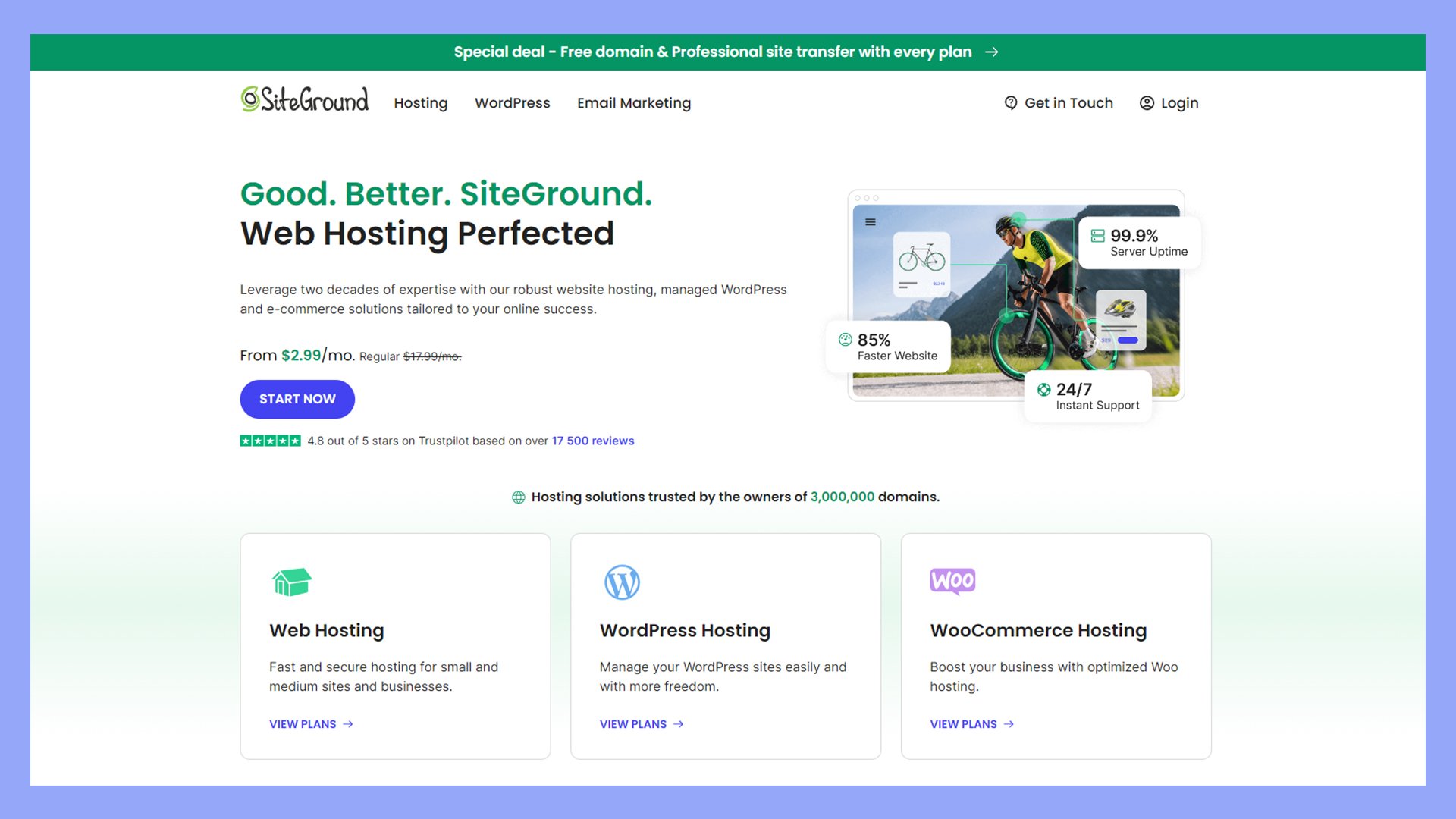 SiteGround's website.