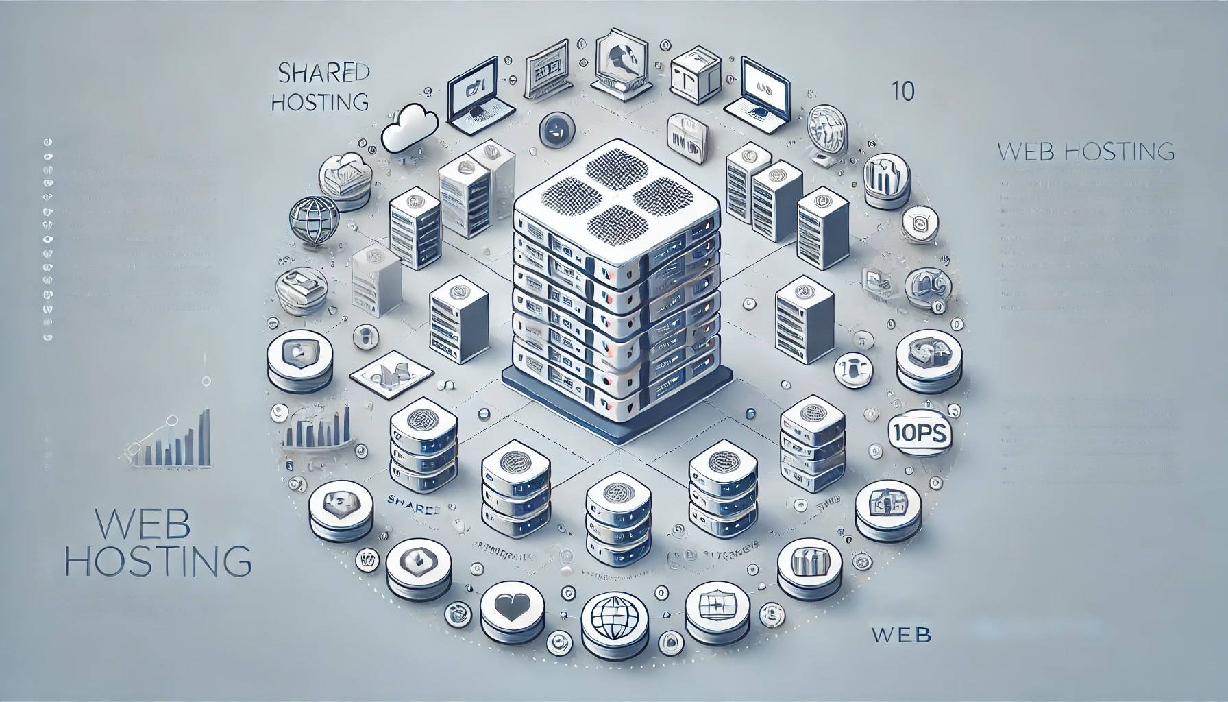 Una imagen que ilustra el alojamiento web frente al alojamiento VPS.