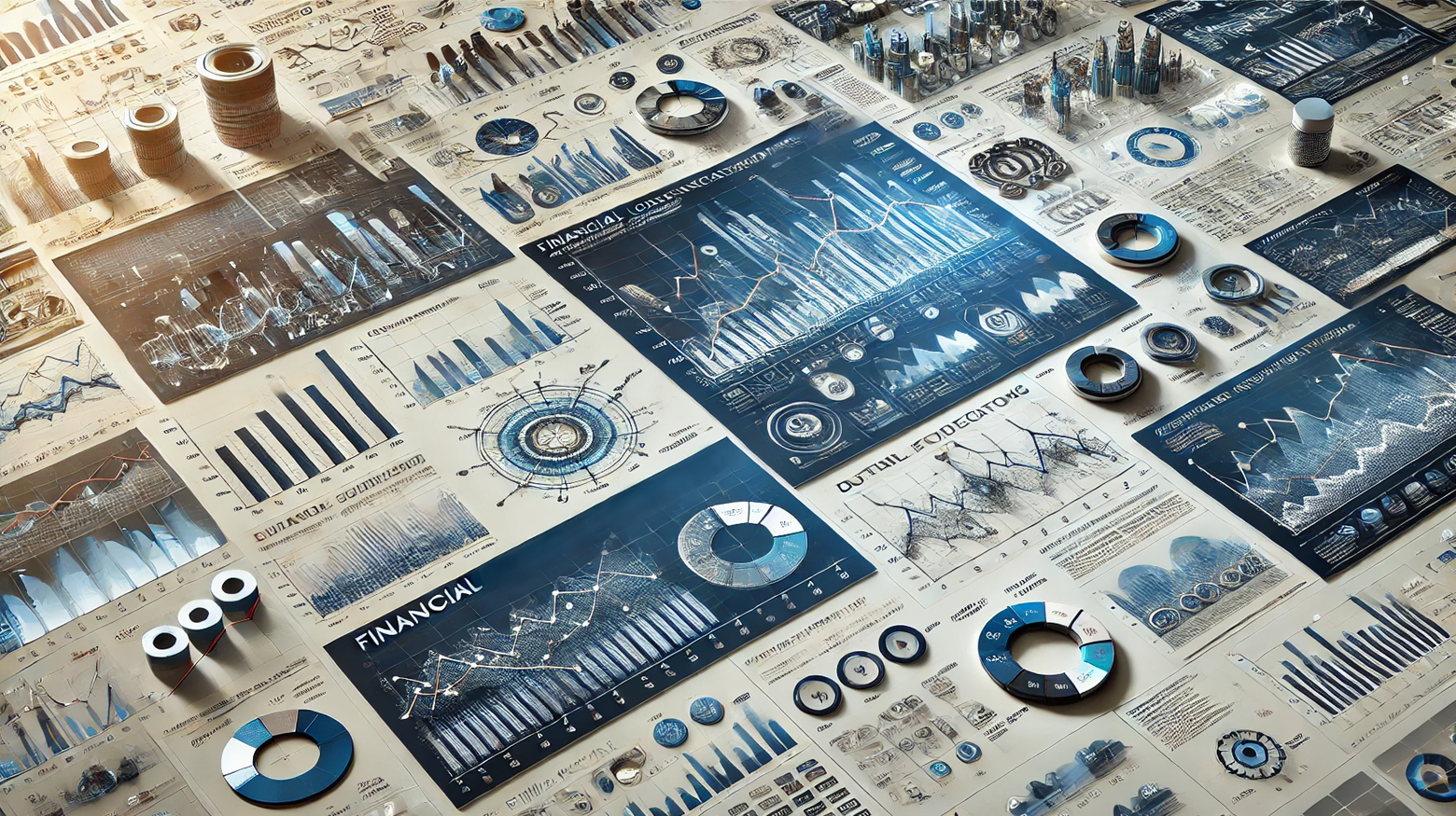 Image of charts and graphs showing financial forecasting