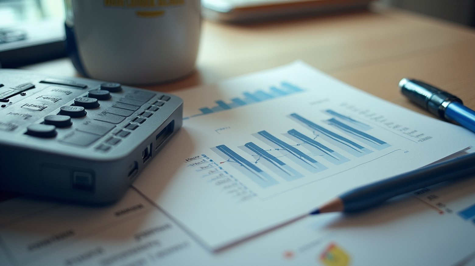 Charts representing market analysis