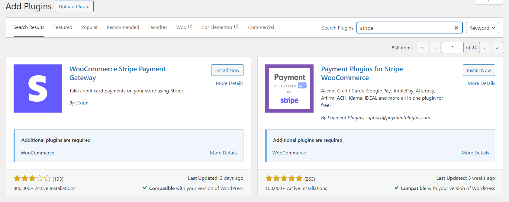 Añadir Stripe para WP