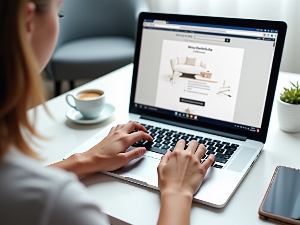 A person blogging for free on a laptop.