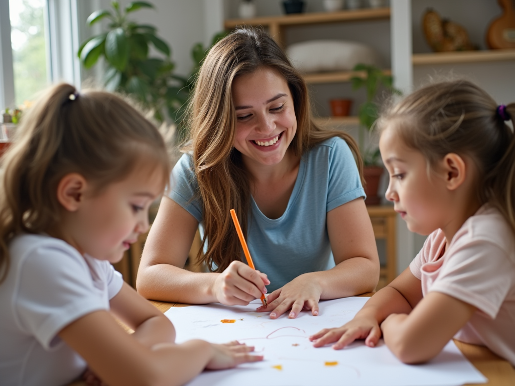 a tutor with children