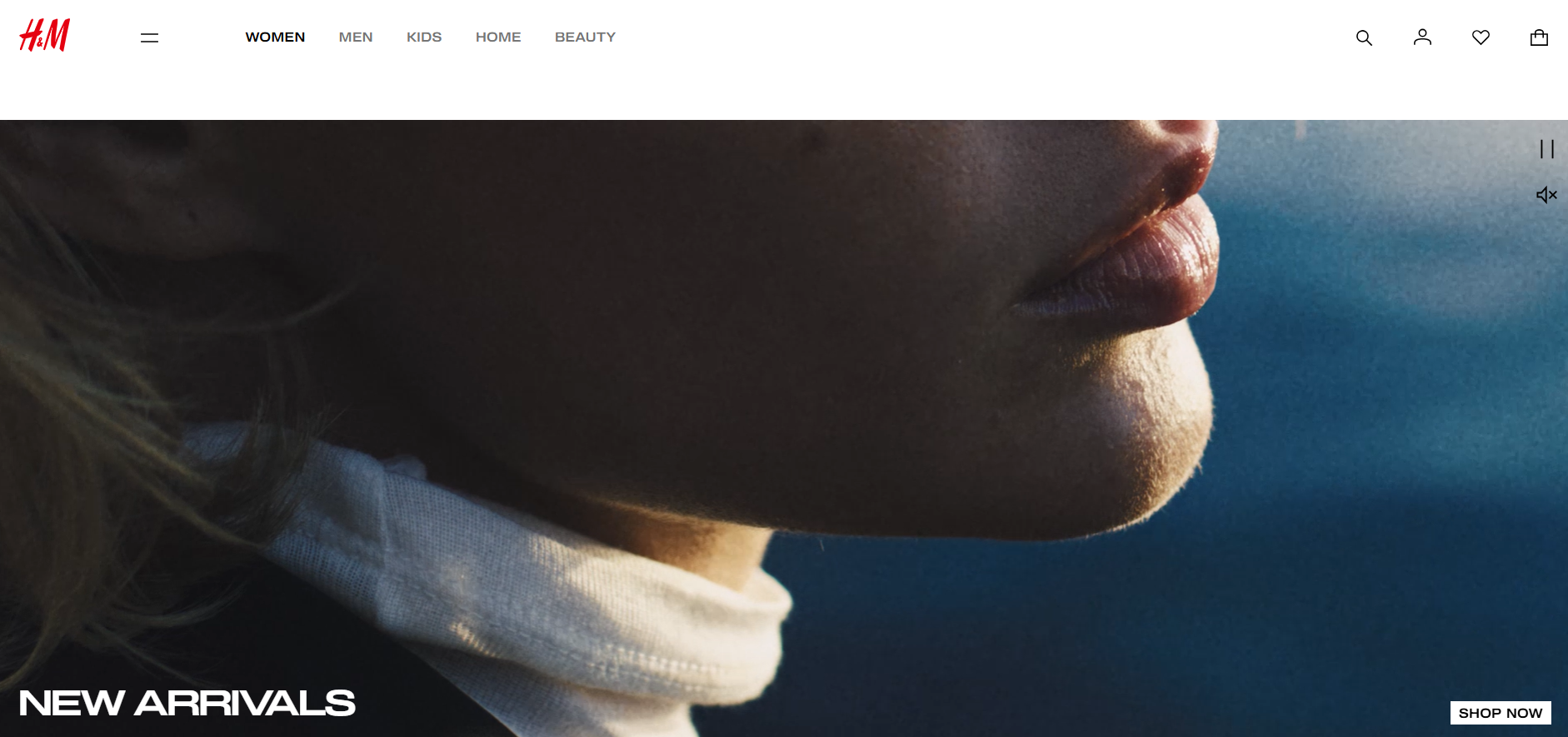 h&m. ecommerce landing page design