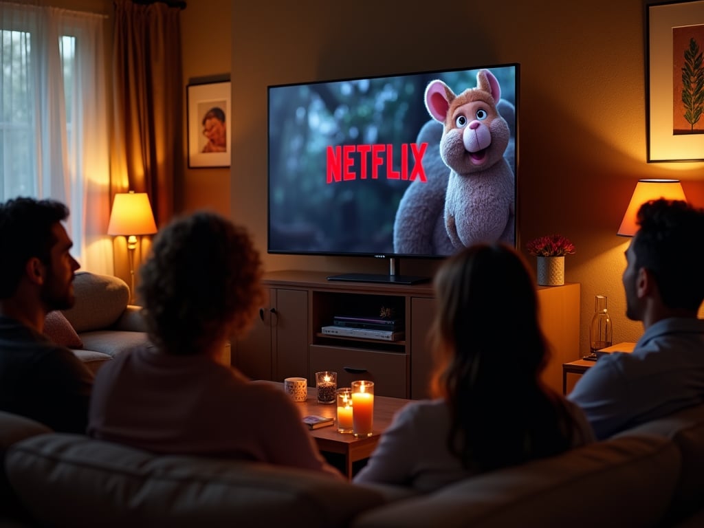 A picture of people watching Netflix in a cozy living room as an example of a good product market fit.