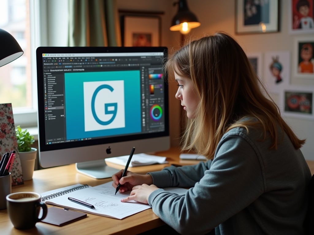 a graphic designer teenager
