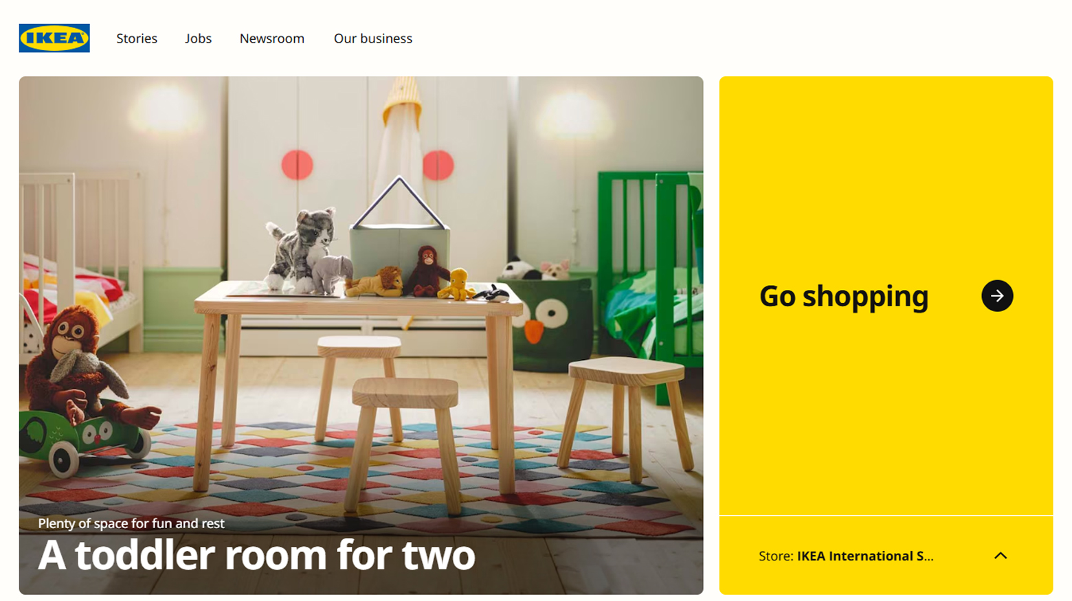 Ikea online store landing page.