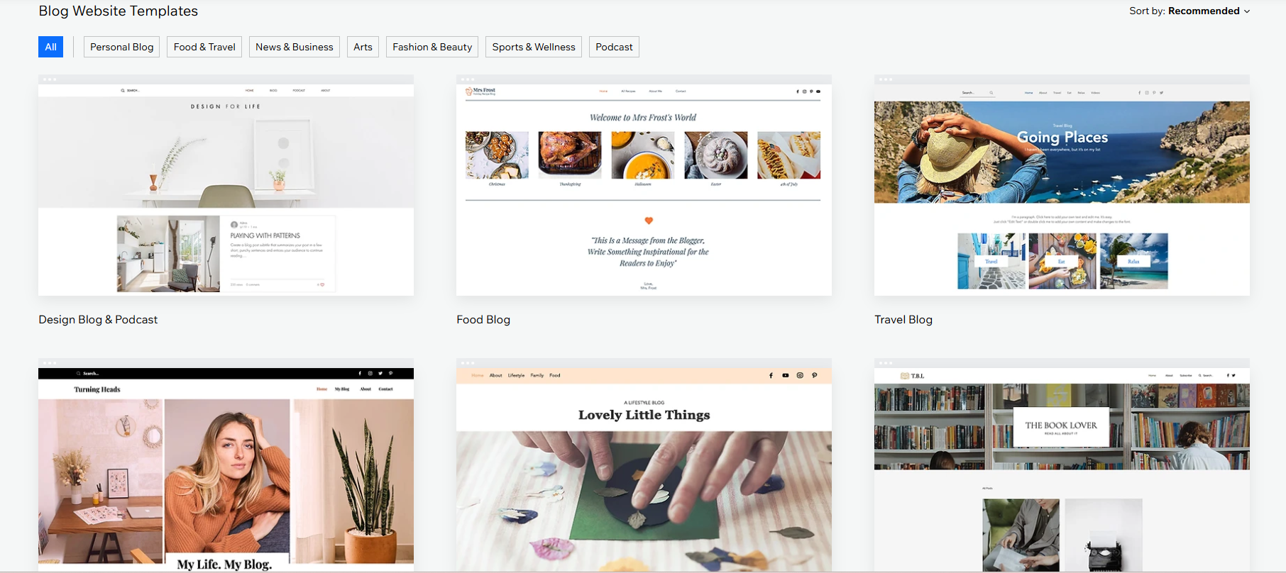 Wix blog templates