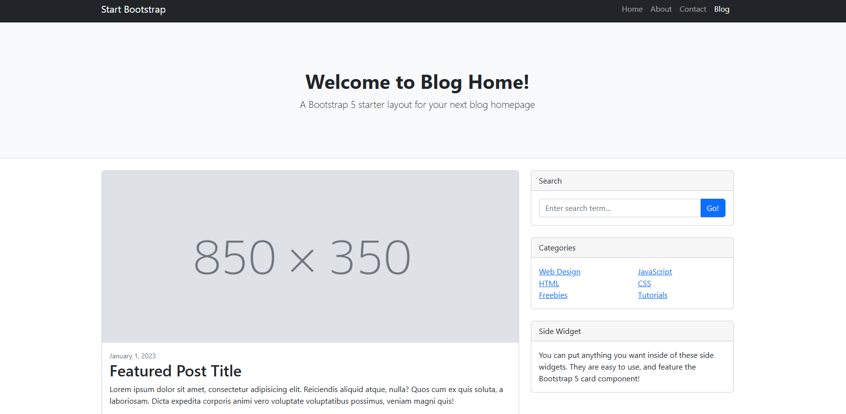 Bootstrap's blog home