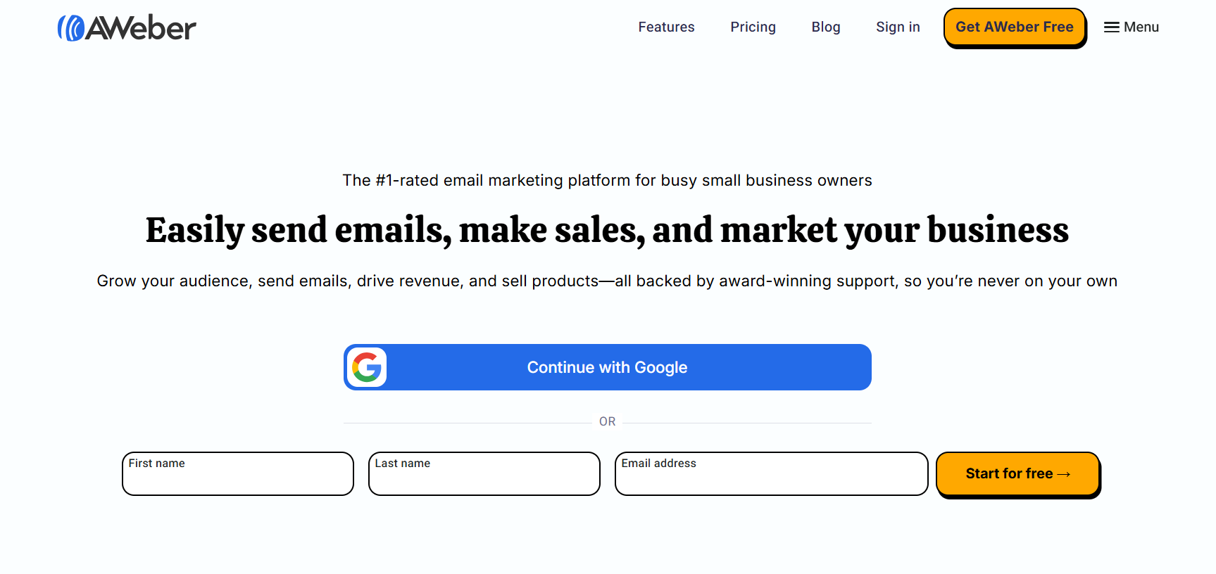 best email marketing software for ecommerce - aweber