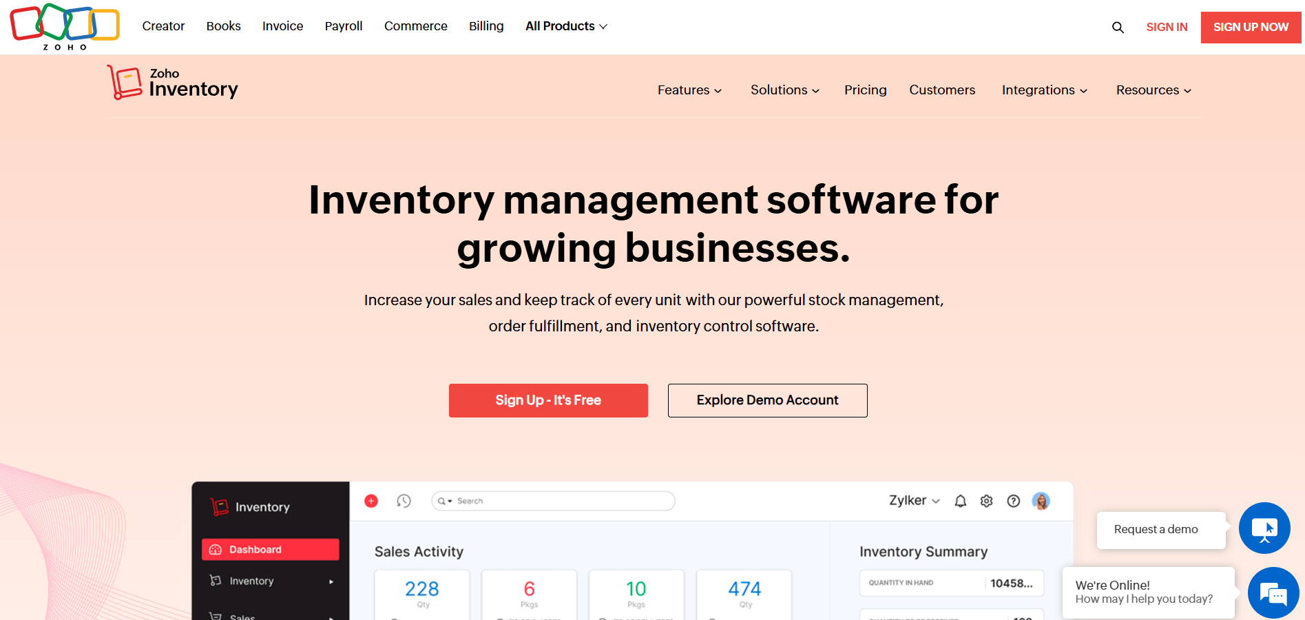 ecommerce warehouse management software. zoho