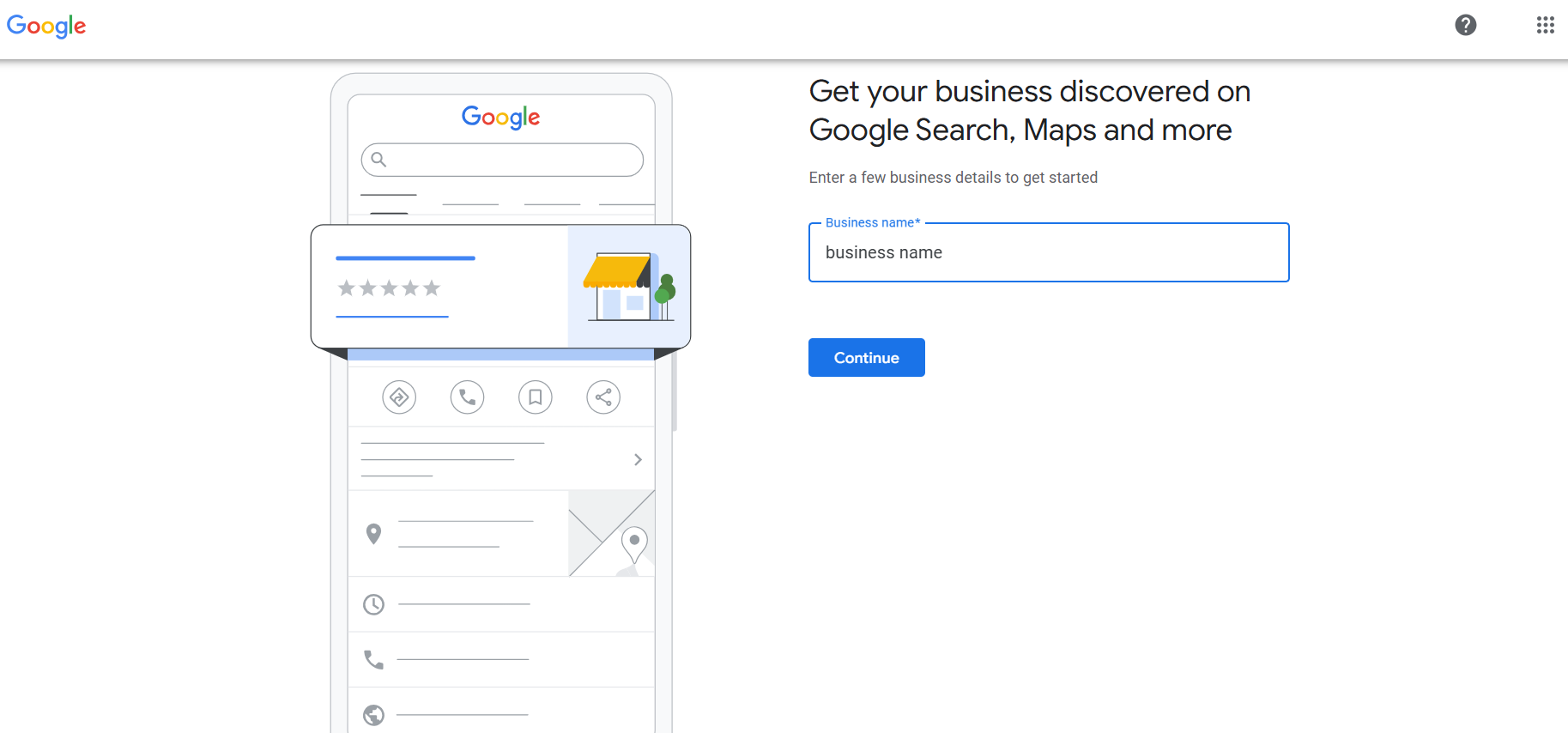 Opening a Google My Business account