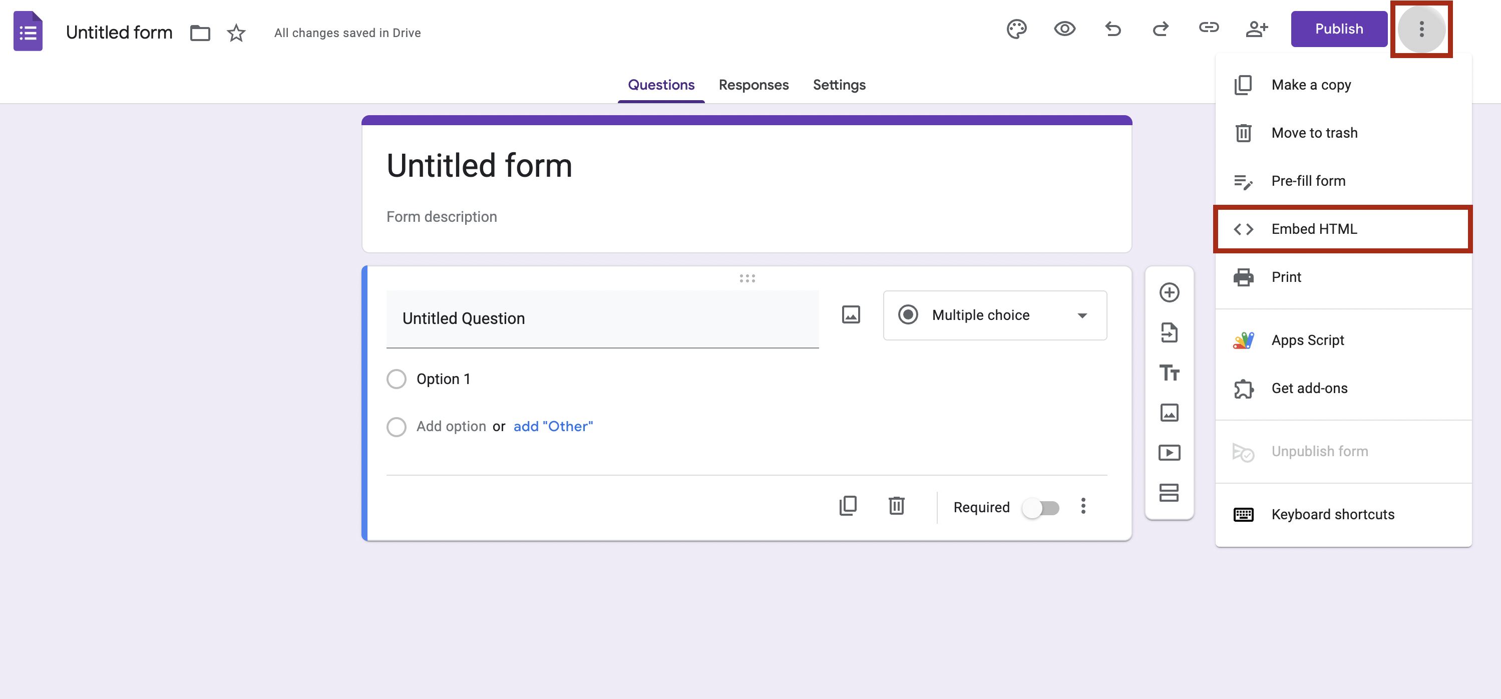 how to embed a Google Form in WordPress