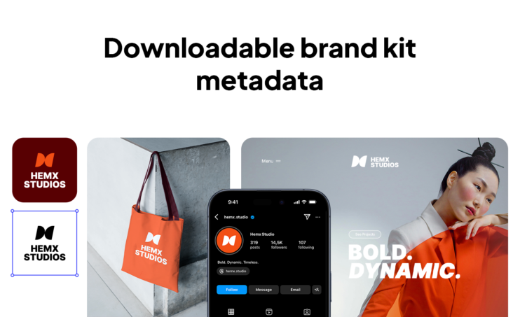 Downloadable brand kit metadata