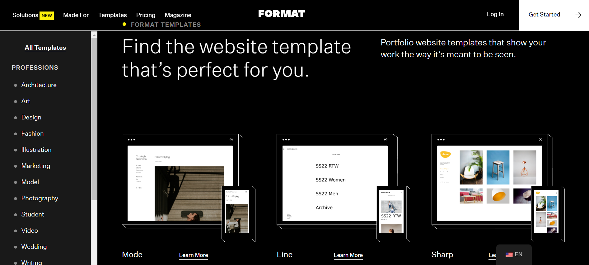 Format website templates