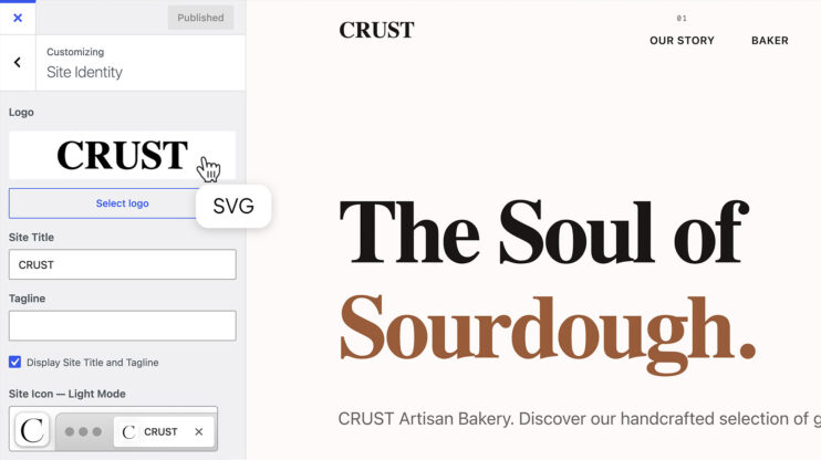 Featured image for SVG logos, integrated with WordPress Site Identity article