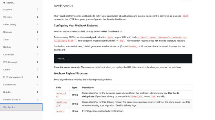 Featured image for Website generation webhooks for API partners article