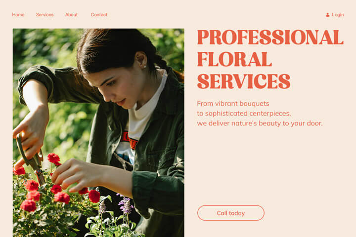 Banner showcasing a business website example