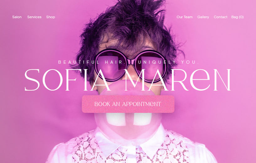 a picture of a hair stylist website