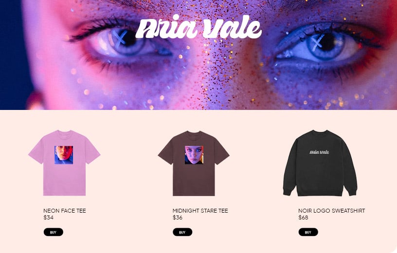 a picture of a creators and brands store website