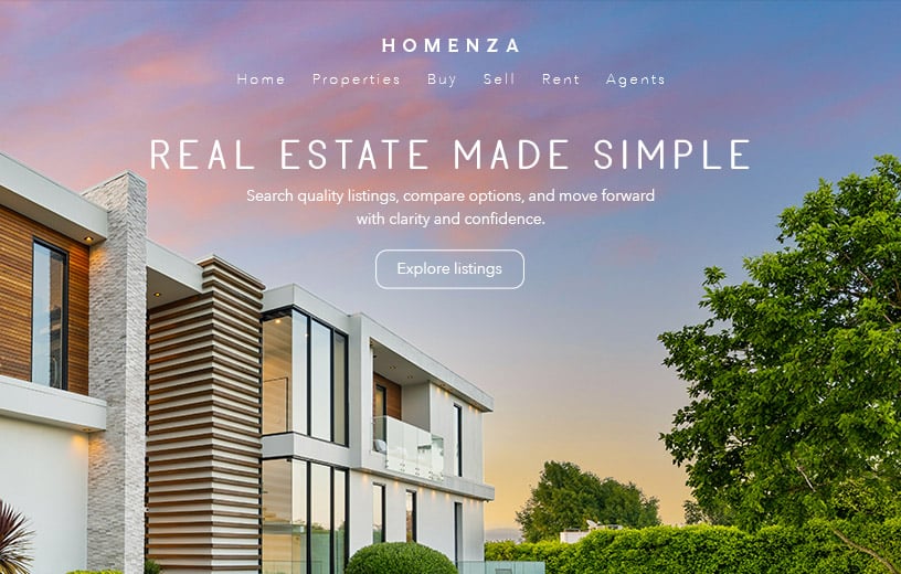 a picture of a real estate website