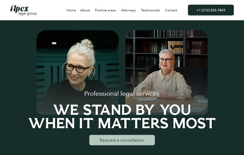 a picture of a law firm website