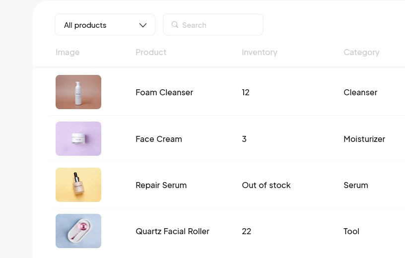 a picture of a product inventory