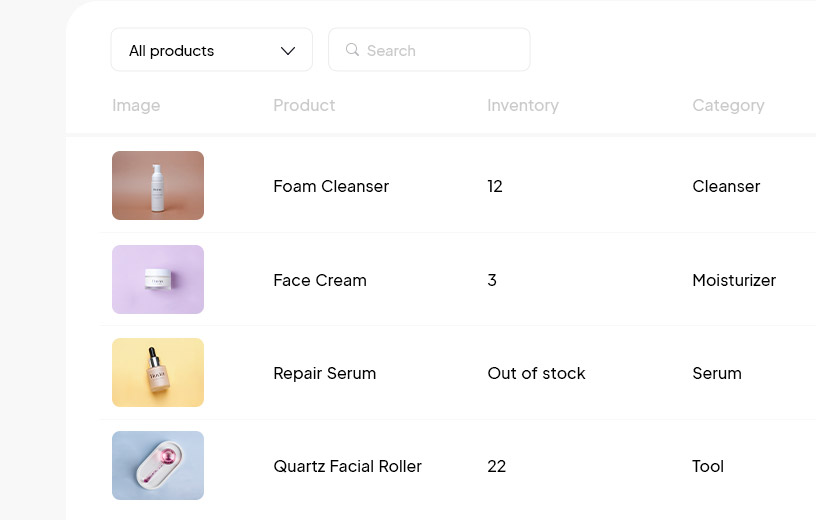 a picture of a product inventory