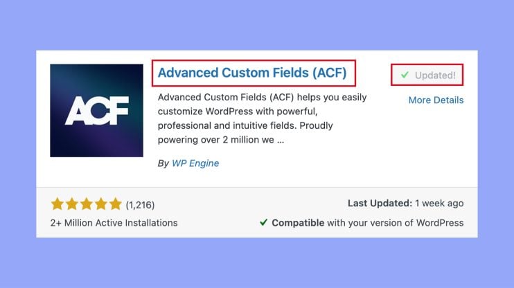 Instalar el plugin de campos personalizados avanzados