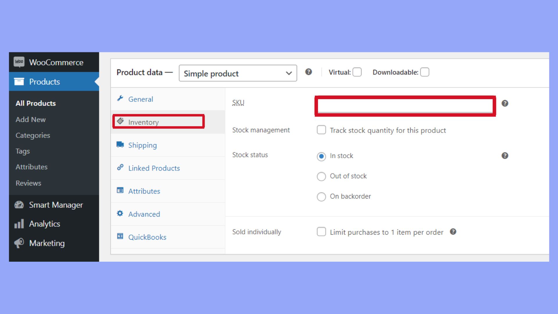 Añadir SKU únicos a los productos