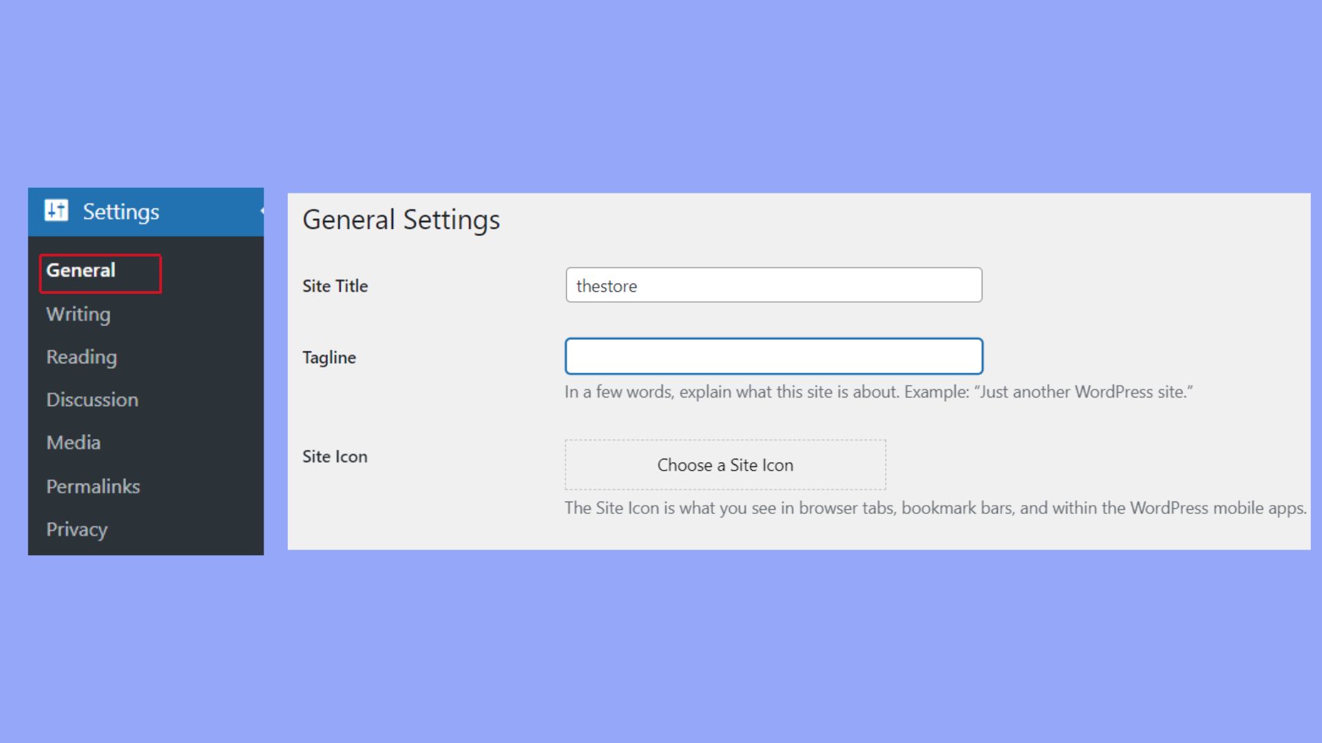 Adding a tagline to your WordPress site