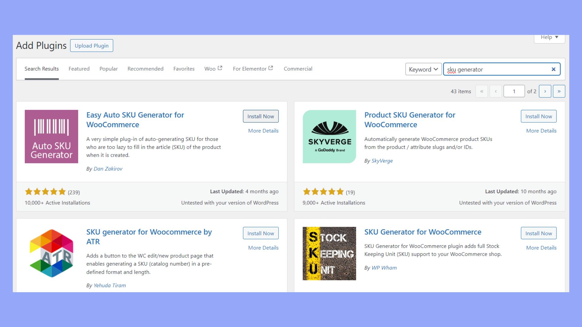 Plugins generadores de SKU