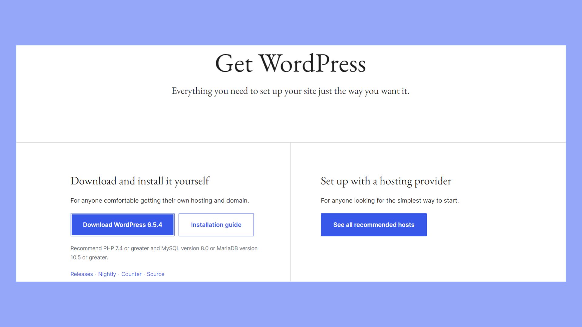 Obtener WordPress