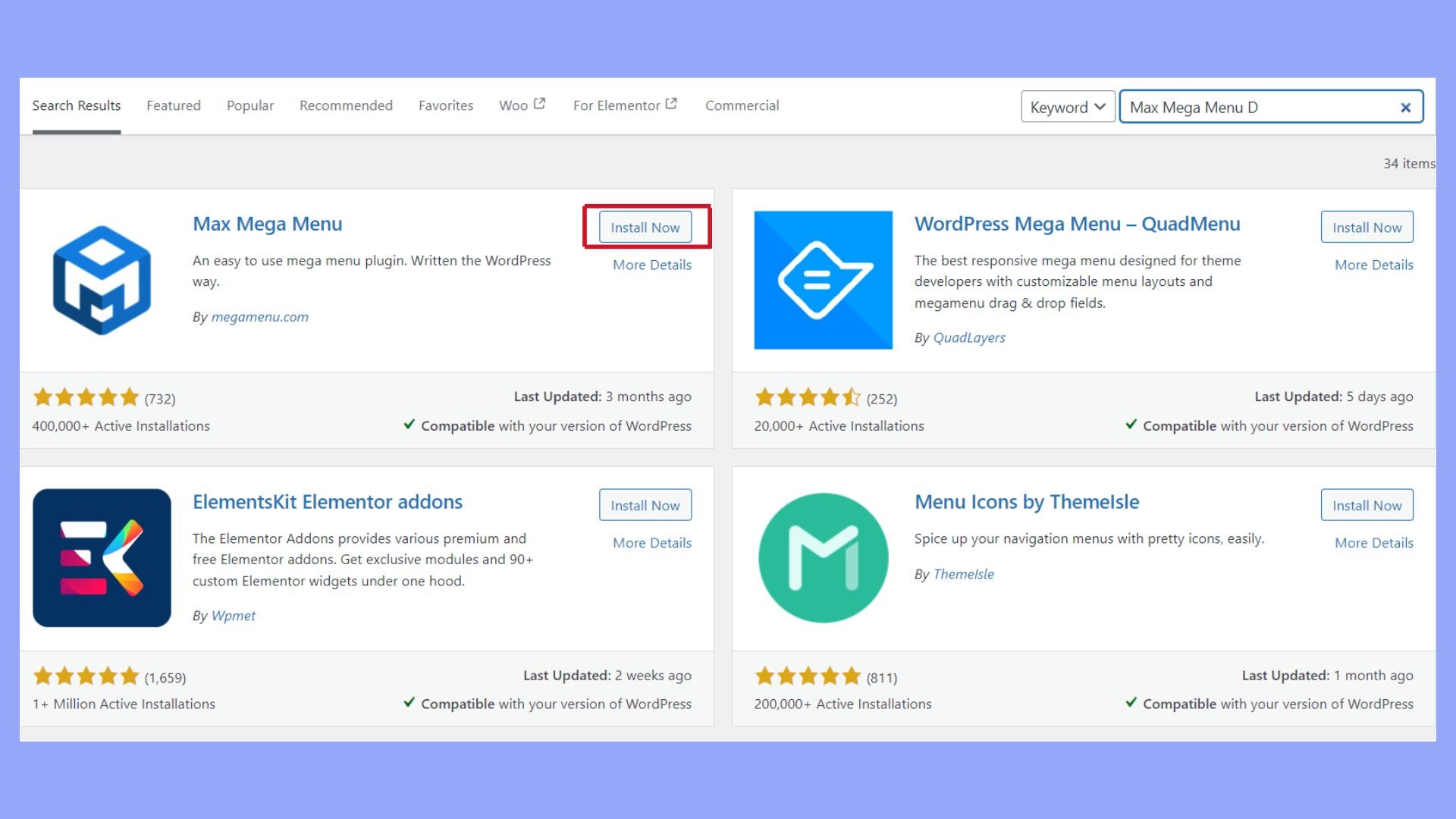 Instala el plugin max mega menu