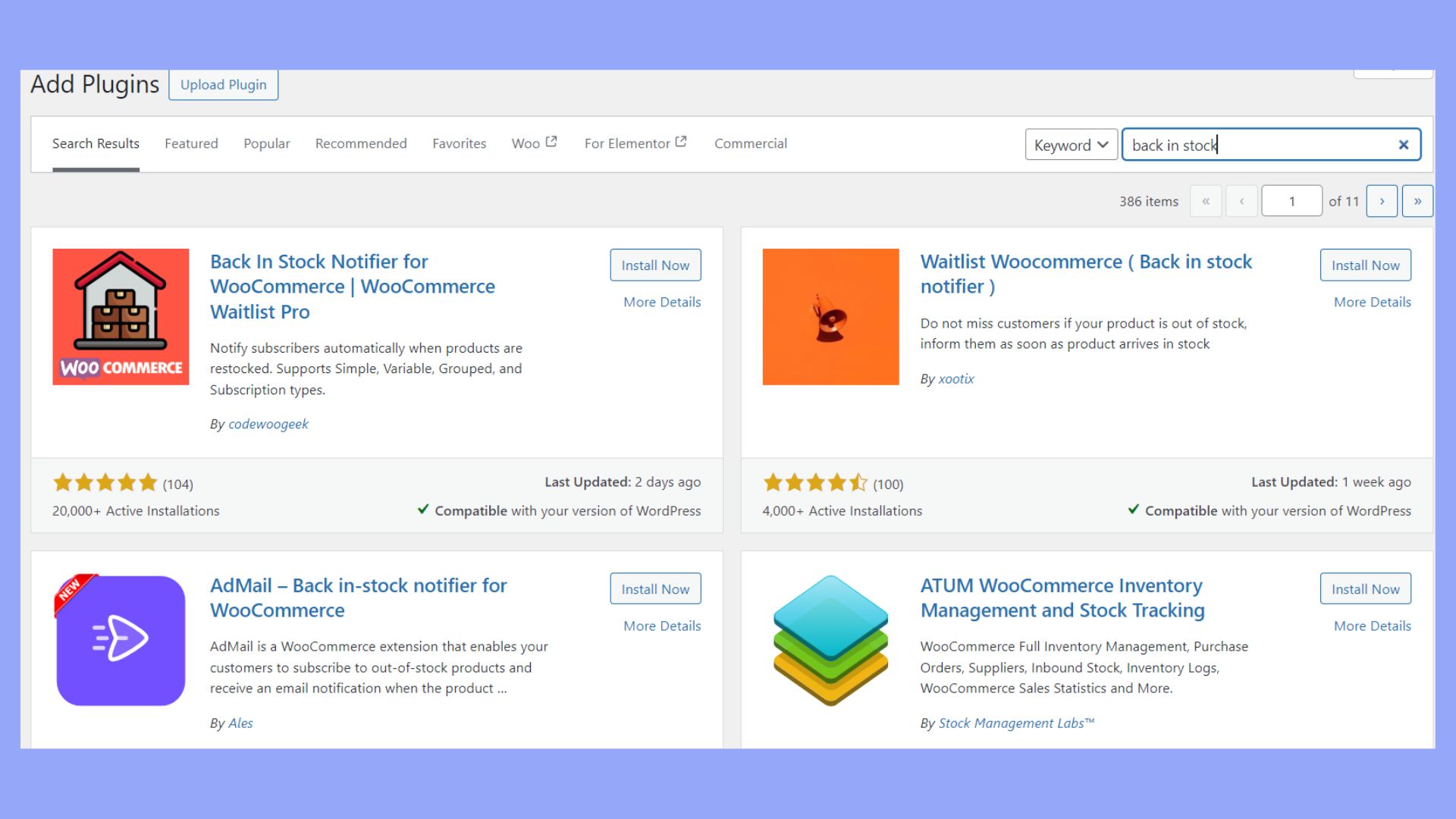 Plugins for notifying customers about backorders