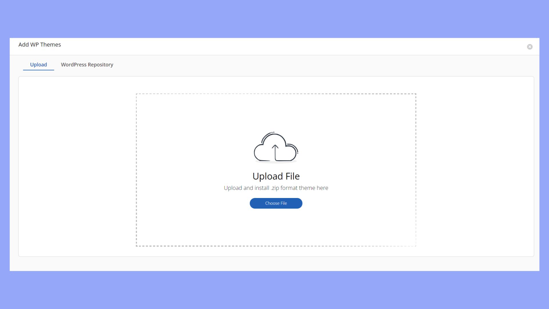 Uploading a theme through 10Web hosting