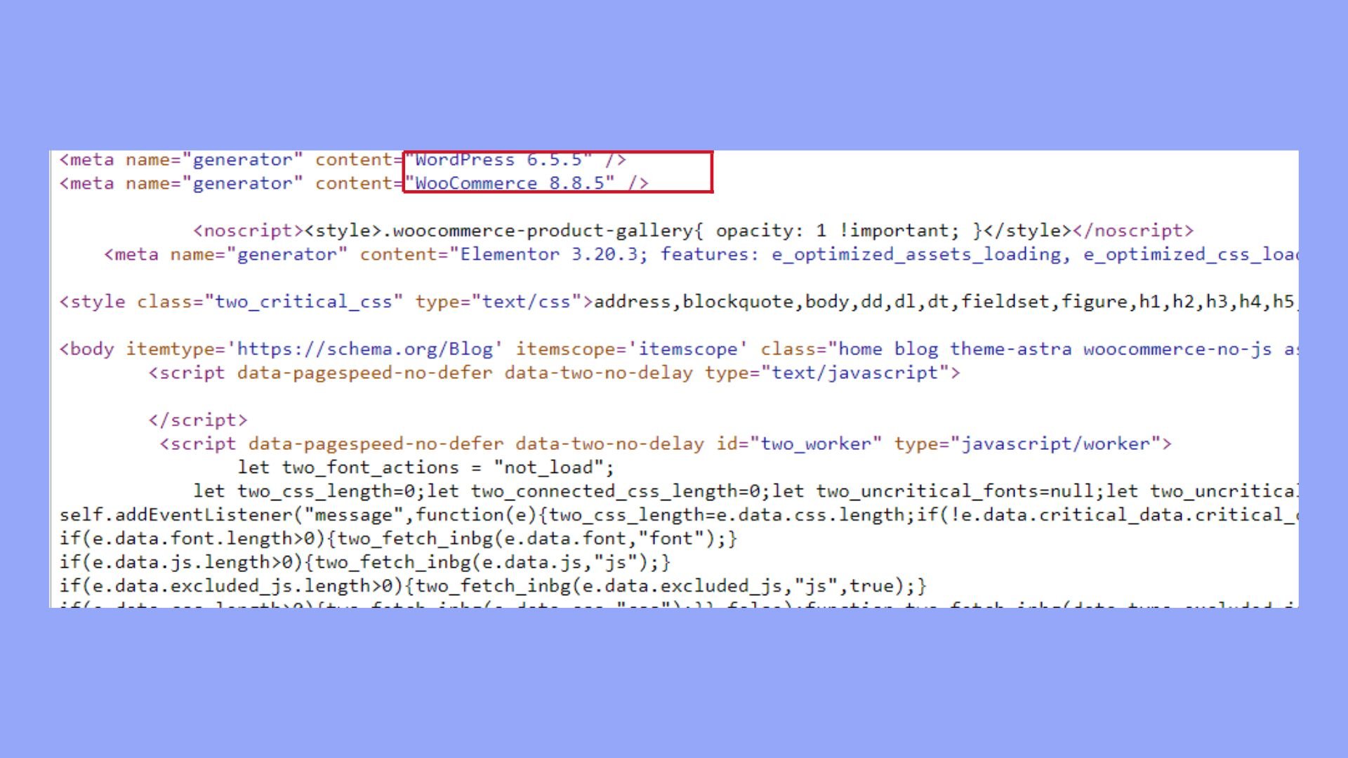 Encontrar la versión de WordPress en el código fuente de la página