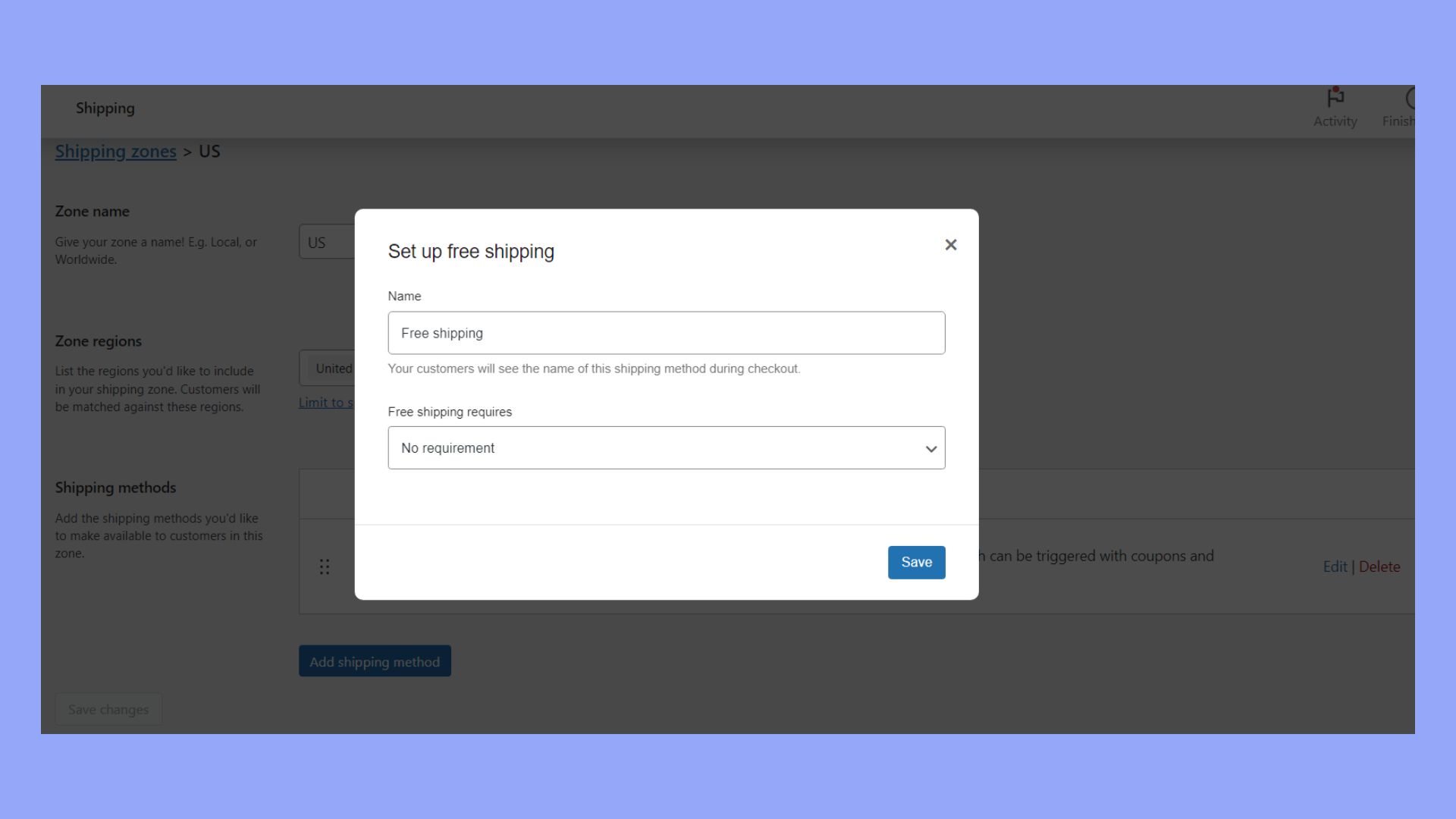 Adding a shipping class