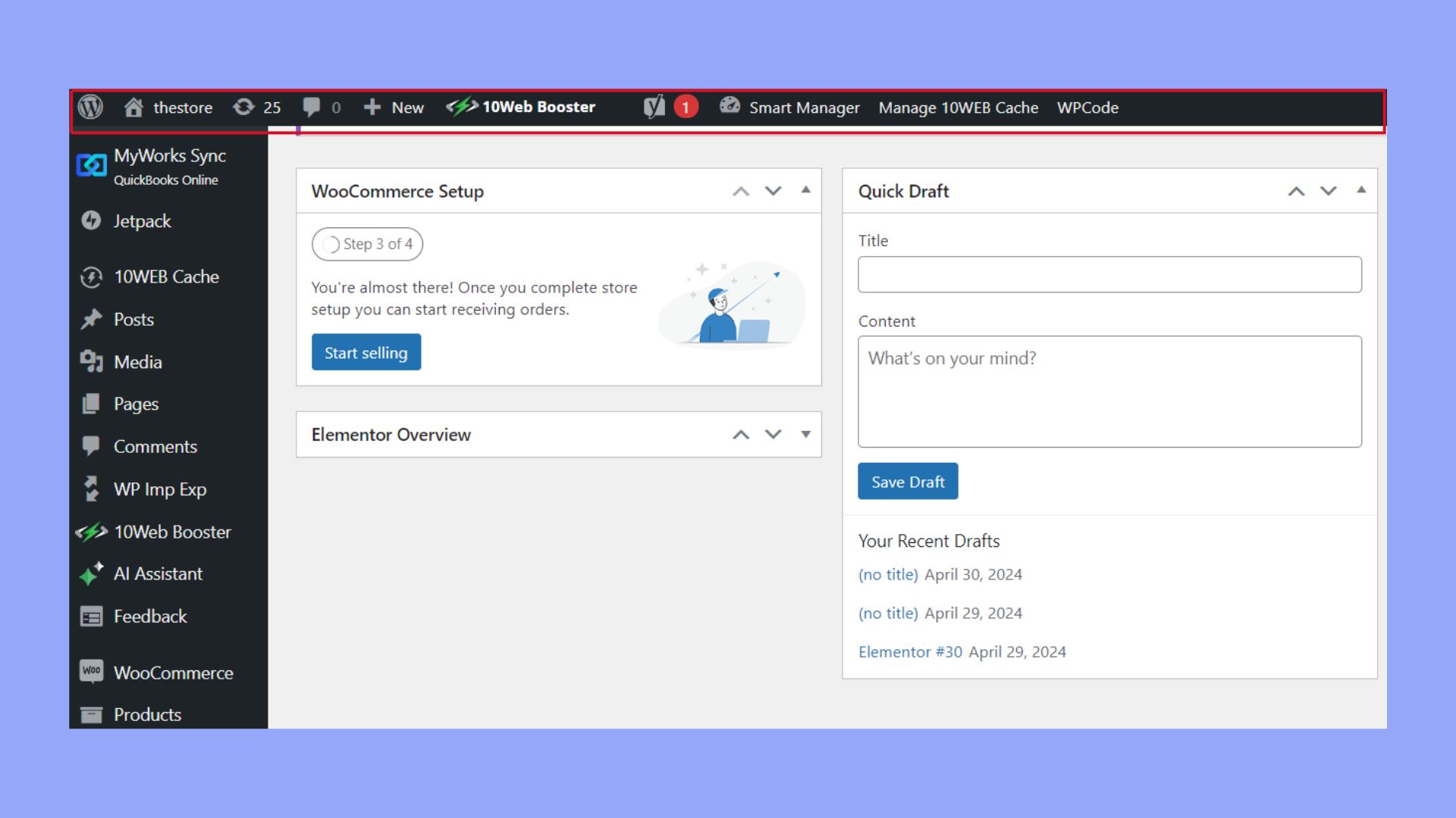 Admin toolbar in WordPress