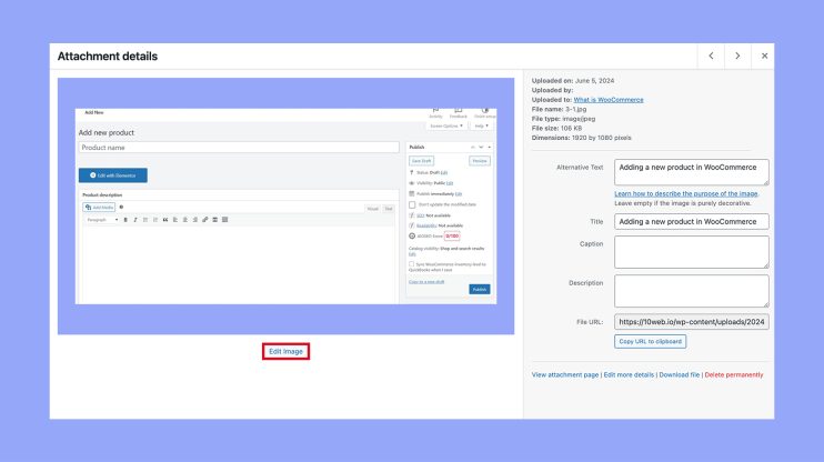 Cropping and scaling images in media library