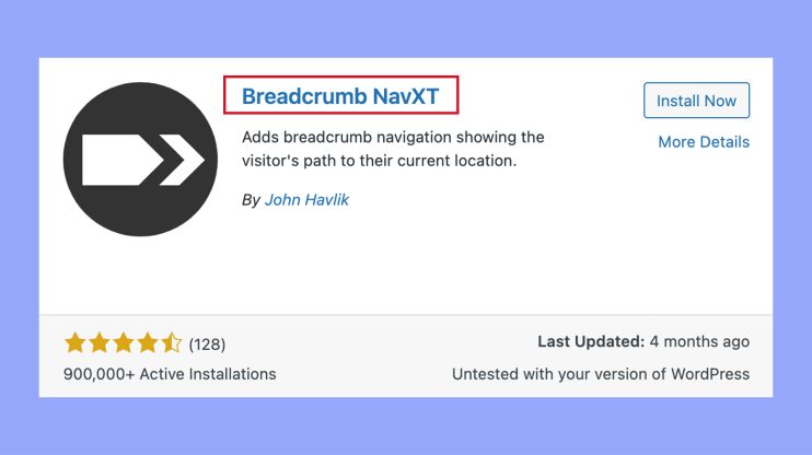 Installing Breadcrumb NavXT plugin
