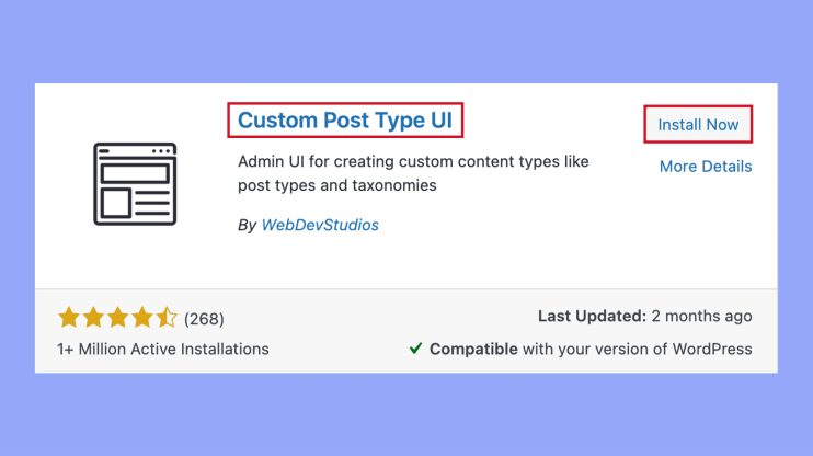 Installing the Custom Post Type UI plugin
