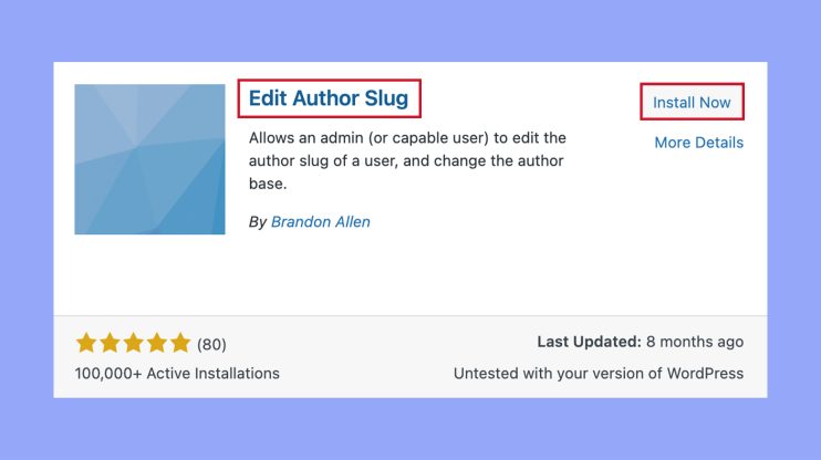 Instalar el plugin editar babosa de autor