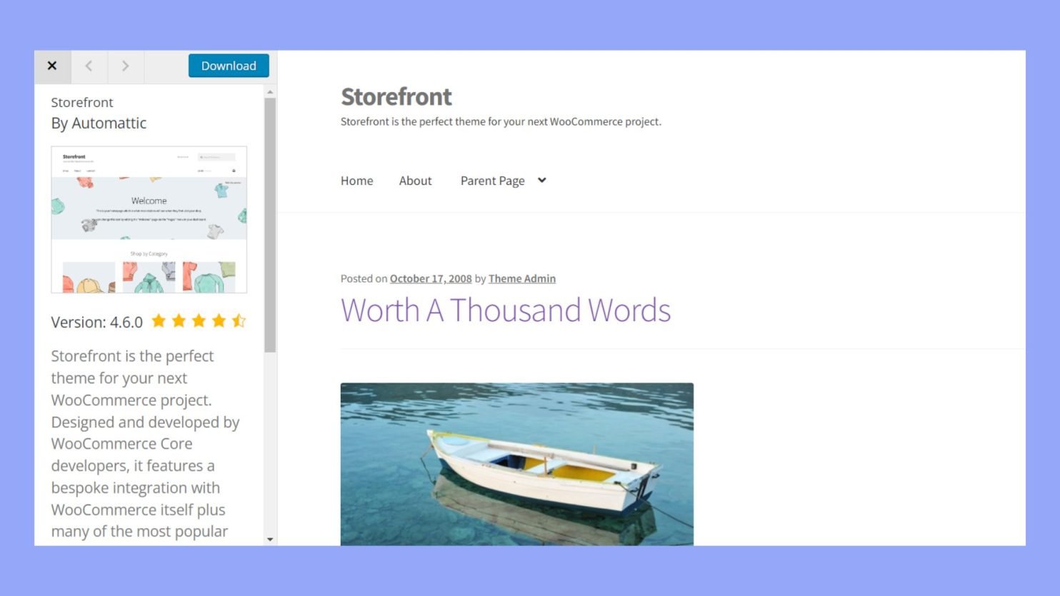 WooCommerce storefront theme